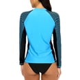 thumbnail image 6 of Women's Long Sleeve Rash Guard UPF 50+ Striped Swim Shirts, 6 of 6