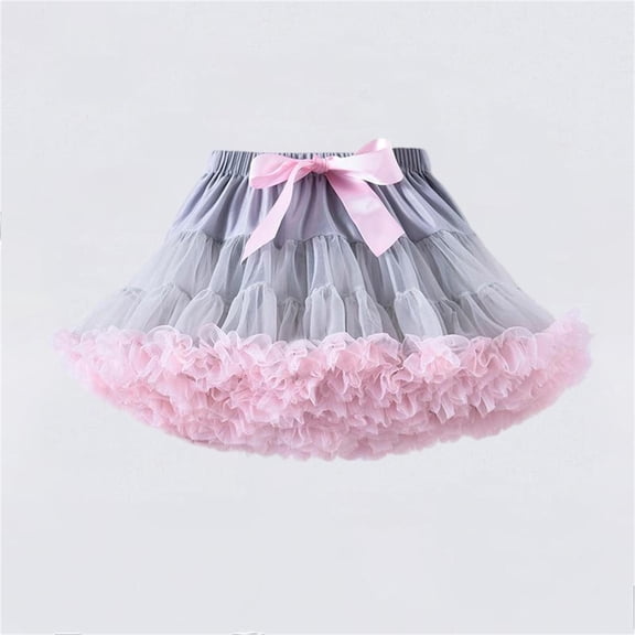 HOMADLES Girls Skirts Adjustable Waist Pleated Skirt Toddler Girls Scooter Skirt Performance Party Skirt, Gray 3-4 T