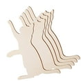 thumbnail image 4 of 5x recortes de gatos de madera, recortes de madera livianos sin terminar, rodajas de madera para manualidades de bricolaje, proyecto de manualidades, 4 of 9