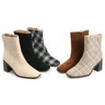 thumbnail image 3 of Journee Womens Sloann Inside Zip Stacked Heel Booties, 3 of 7