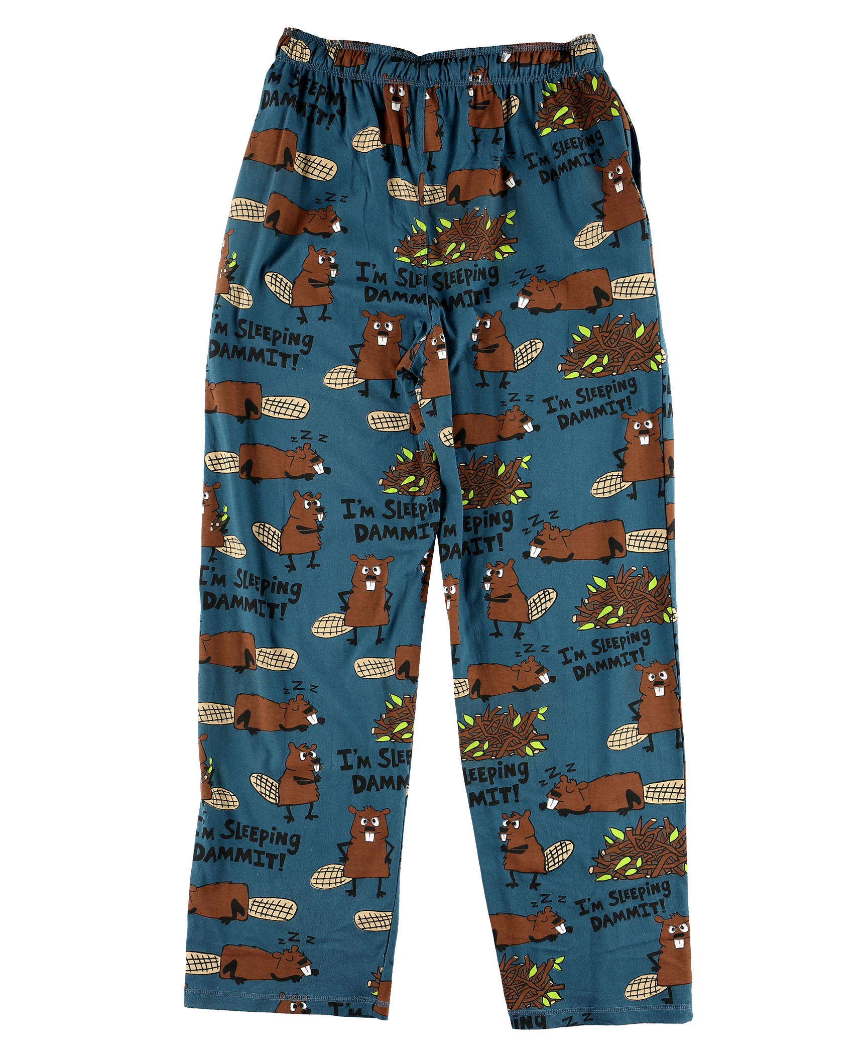 Lazy One Pantaloni Pigiama Uomo Blu 'Don't Moose' - 100% Cotone, Vita Elastica, Divertenti Con Alce E Detto Simpatico, Taglia L