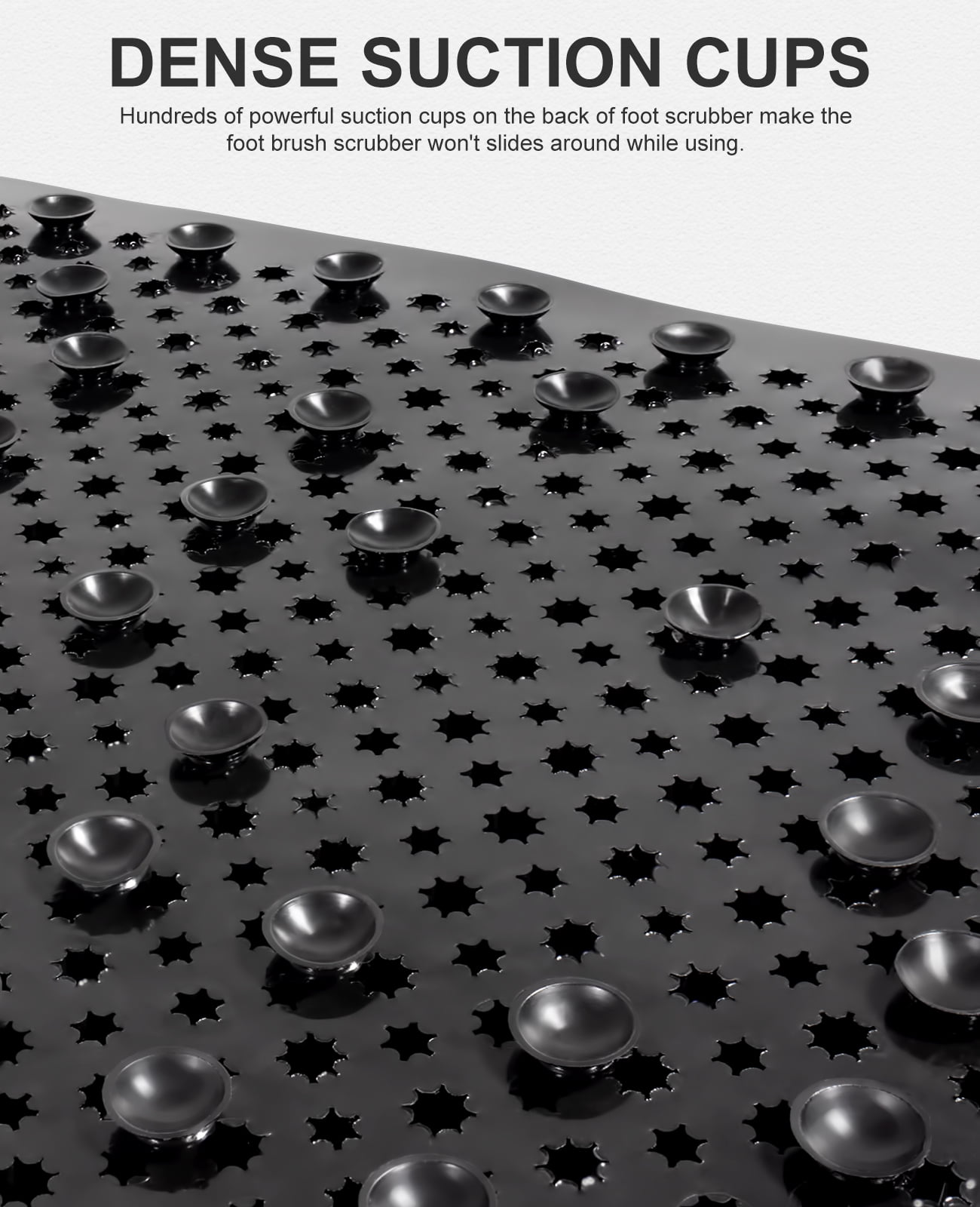 OTHWAY Non Slip Grassy Bathtub Mat :25.6x13.4 inches Spa Foot Massage Bathroom Rug,Quick Drain Shower Floor Mat for Elderly Pregnancy & Families(Black)