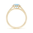 thumbnail image 2 of ANGARA Natural 1 ct Aquamarine with Diamond Collar Engagement Ring in 14K Yellow Gold for Women (Size-8x6mm) | March Birthstone, Anniversary, Jewelry Gift for Women | Natural Aquamarine Ring, 2 of 10