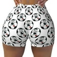 thumbnail image 2 of Balery Happy Football Pantalones cortos de entrenamiento estampados para mujer, sin costuras, ajustados, para gimnasio, yoga, correr, deportes, ejercicio activo, fitness.-Small, 2 of 8