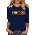 thumbnail image 2 of Roncen Vintage 1976 Classic Print 3/4 Sleeve T-Shirt Retro 50th Birthday Gift Shirt 50rd for Women Letter Print Birthday Party Casual Tee Tops, 2 of 4