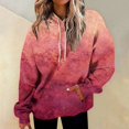 thumbnail image 2 of HAJWOH Oversized Hoodies For Women Tie Dye Gradient Sweatshirts Baggy Drawstring Hooded Pullover Fall Casual Tops With Pocket, 2 of 6