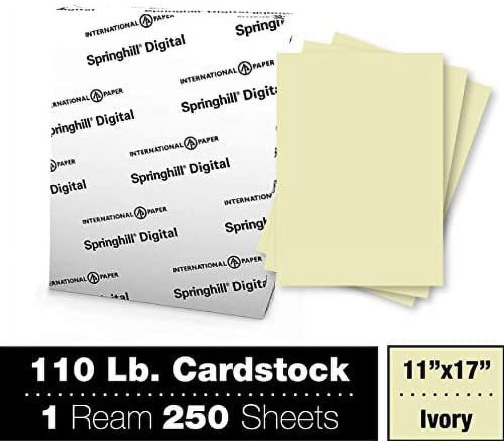 Springhill 11” x 17” Ivory Colored Cardstock Paper, 110lb, 199gsm, 250 Sheets (1 Ream) – Premium Heavy Cardstock, Printer Paper with Smooth Finish for Cards, Flyers, Scrapbooking & More – 056320R