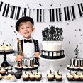 thumbnail image 3 of Jazz Band Party Cake Toppers Black Glitter Rock and Roll Birthday Decoration Jazzs Music Party Themed Cake Decor for Musician Music Concert Theme Birthday Partys Rock Themed Supplies, 3 of 6