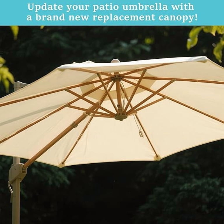fade resistant patio umbrella replacement canopy 8.2ft Patio Umbrella Replacement Canopy 8 Ribs, Waterproof & Fade Resistant  Market Umbrella Cover (Canopy Only) (Dark Green)