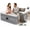 Cloud Grey, variant on Air Mattress with -in Pump 18in, 3-Layer Fabric-Laminated Side Walls Anti-Leak, Coil-Beam Support 800 LBS, 3-Min Inflation Blow up Air Mattress for Guests Camping