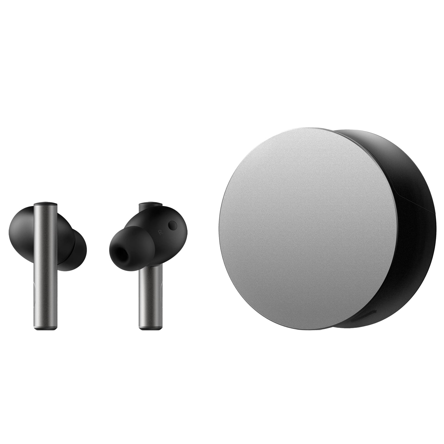Oddict TWIG PRO Bluetooth Earbuds with Microphone and Charging Case, True Wireless, Digital Hybrid Active Noise Canceling, Aluminum Gray, OPU-TNEX01BK01
