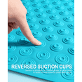 thumbnail image 3 of OTHWAY No Suction Cup Bath Mat: 39x16inch Extra Long Bathmat, Machine Washable, Made of Nature Rubber, Protect Your Bathtub (Dark Blue), 3 of 10