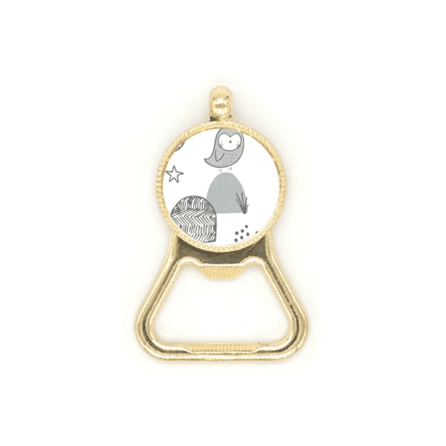 Cartoon Bird Cage Grass Nordic Pattern Beer Bottle Cap Opener Stainless Steel Key Chain