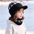 thumbnail image 2 of Enyan Kids Winter Hats Girls Knit Beanie Visor Cap Thick Warm Beanies with Brim for Little Toddler Girl, 2 of 7