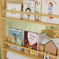 thumbnail image 6 of Mirightone Twin Over Twin Floor Bunk Bed with Storage Shelves and Ladder, Low Bunk Bed with Rattan Guardrails, Space-Saving Twin Bunk Bed, Natural, 6 of 8