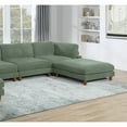 thumbnail image 5 of Contemporary Sage Color 6pc Modular Sectional Set Corduroy Upholstery Couch 2x Corner wedge, 2x Armless Chairs 2x Ottomans Living Room, 5 of 16