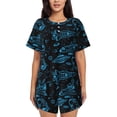 thumbnail image 1 of Fotbe Spacecraft Conjunto de Pijama Estampado para Mujer, 2 Piezas, Ropa de Dormir con Camiseta de Manga Corta y Shorts Suaves-4X-Large, 1 of 6