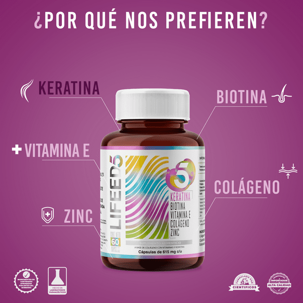 Biotina Pastillas De Queratina Multivitaminico Cabello LIFEED5