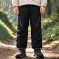 thumbnail image 5 of Kids Windproof Waterproof Trousers Kids Hiking Pants Warm Lined Winter Clothes Snow Pants Boy Size 2-13 Years, 5 of 9