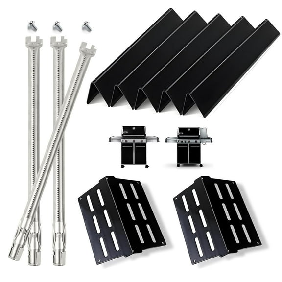 Grill Replacement Parts for Weber Genesis 300 Series Gas Grill, Porcelain Steel 17.5" Flavorizer Bars Heat Deflector for Weber E310 E320 E330 EP310 EP320 EP/CEP330 S310 S320 S330 Front Cont