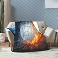 thumbnail image 4 of American Football Ball in Fire and Water Throw Blanket Ultra Soft Warm All Season Decorative Fleece Blankets for Bed Chair Car Sofa Couch Bedroom 50"X40", 4 of 5