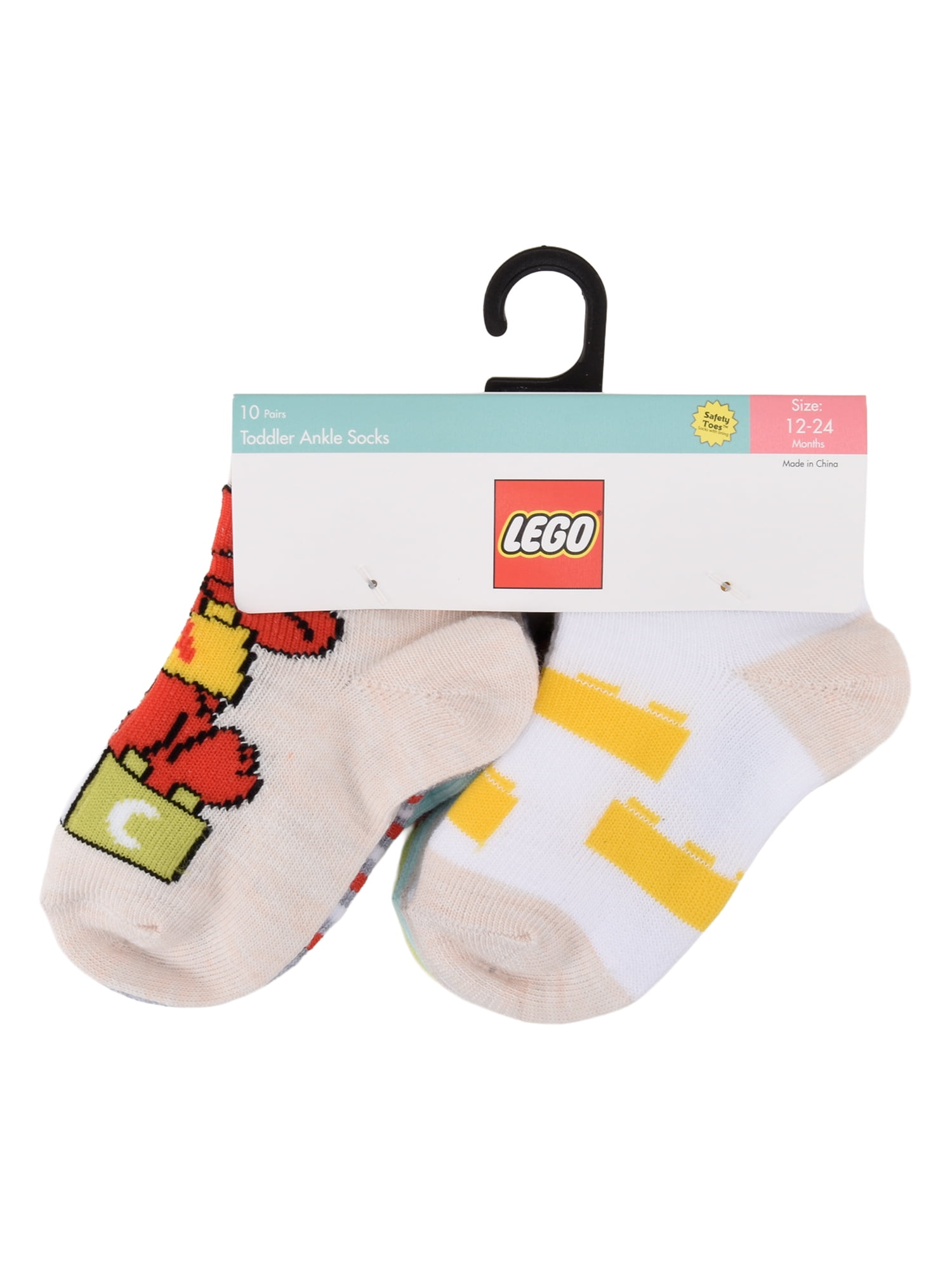 Lego Infant Toddler 10-Pack Ankle Socks, Sizes 12M-5T