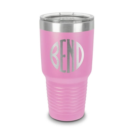

Bend Oregon Tumbler 30 oz - Laser Engraved w/ Clear Lid - Stainless Steel - Vacuum Insulated - Double Walled - Travel Mug - logo seal deschutes county city love - Light Purple