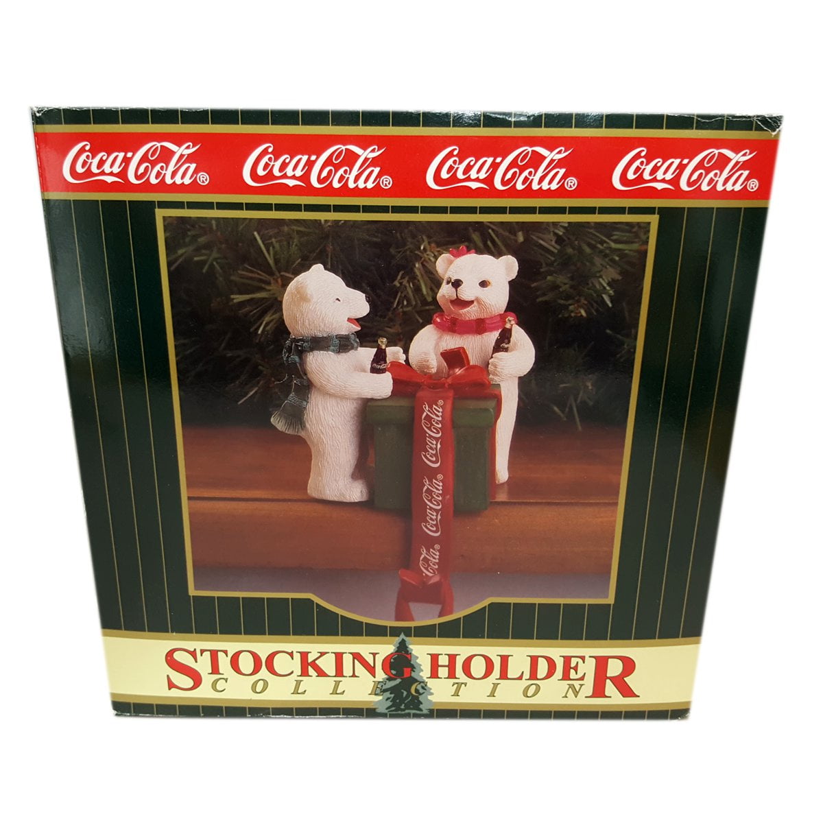 Vintage Rare 1998 Coca Cola Stocking Holder Collection Polar Bears