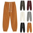 thumbnail image 1 of Men's New Casual Trend Solid Color Corduroy Drawstring Pants Large Size Pants, 1 of 9