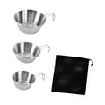 thumbnail image 1 of 3pcs tazones para campings vajilla de acero inoxidable utensilios resistentes portátiles Mango no plegable, 1 of 8