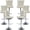Beige, Silver Base, variant on Camel Velvet Bar Stools Set of 4 - Adjustable Swivel Tan Counter Height Chairs with Tufted Back and Nailhead Trim for Kitchen Island (Khaki, Chrome Metal, 4 Pcs)