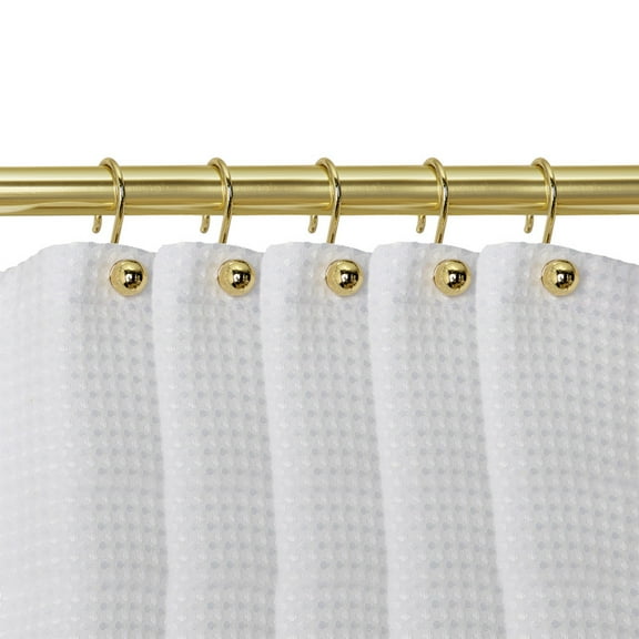 Utopia Alley Shower Hooks - Shower Curtain Rings for Bathroom - Rust Proof Shower Curtain Hooks for Shower Curtain or Liner - Set of 12, Gold