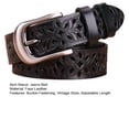thumbnail image 7 of Jeans Belt Pin Buckle Adjustable Length Retro All-match Jeans Pants Ladies Wide Belt 1.1 Inch Width Hollow Flower Faux Leather Belt Daily Wear, 7 of 7
