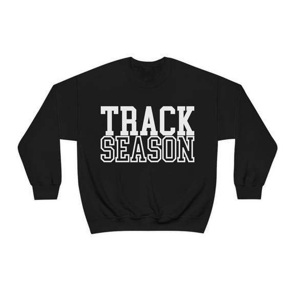 Track Season Sweatshirt Trendy Track and Field Long Sleeve Shirt Black Large