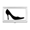 thumbnail image 1 of Women's High Heels Outline Black Pattern Business Card Holder Case Pocket Box Wallet, 1 of 3
