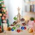 thumbnail image 6 of Mini Christmas Tree 9.44x3.03inch Multicolore Vintage Glass Christmas Tree with Removable Ball Ornaments Creatives Desktop Ornaments Christmas Ornaments for Xmas Holiday Party Home Decor Gifts, 6 of 7