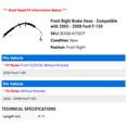 thumbnail image 2 of Front Right Brake Hose - Compatible with 2005 - 2008 Ford F-150 2006 2007, 2 of 2