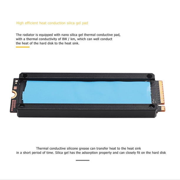 M.2 2280 Disco duro Laptops SSD Enfriador Reemplazo Almohadilla de enfriamiento Radiador de aluminio