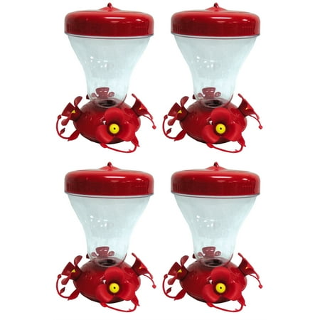 Hummingbird Feeder Parts Lot of 4 - Perky-Pet Top Fill Push/Pull 16-Ounce Magnolia Plastic Hummingbird Feeder ()