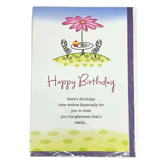 Elegant 8X5.5 inches Happy Birthday Greeting Card with Envelop: 1CT