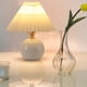thumbnail image 2 of Lámpara de Noche Plisada Retro USB Mesa Lámpara de Escritorio para Dormitorio Niña Princesa Lámpara de Cama Deco Base de Cerámica Luz LED, 2 of 5