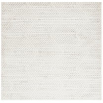 SAFAVIEH Revive Russell Geometric Polyester Area Rug, Ivory/Gray, 6'7" x 6'7" Square