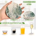 thumbnail image 6 of 6 Pcs Drink Coasters with Holder 3.94in Woven Coasters for Drinks Green Snowy Forest Scene Coaster Set for Protection Table, 6 of 7