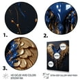 thumbnail image 3 of Designart "Angel Wings in Royal Blue and Gold III" Fashion Canvas Wall Art - Glam Gold Fantasy Hallway Wall Art Decor, 3 of 6