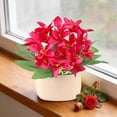 thumbnail image 1 of Artificial Flower Decorationfake Flower Bouquet With Vase Lowmaintenance Desktop Ornament For Bedroombathroomwedding And Party Decoration, 1 of 6