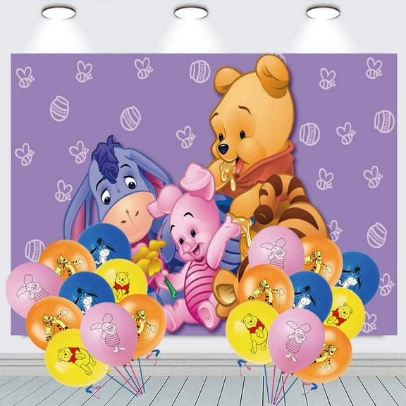 Winnie the Pooh Party Decorations Balloons Taspestry Backdrop Banner Wall Decor Background Poster Decor Supplies