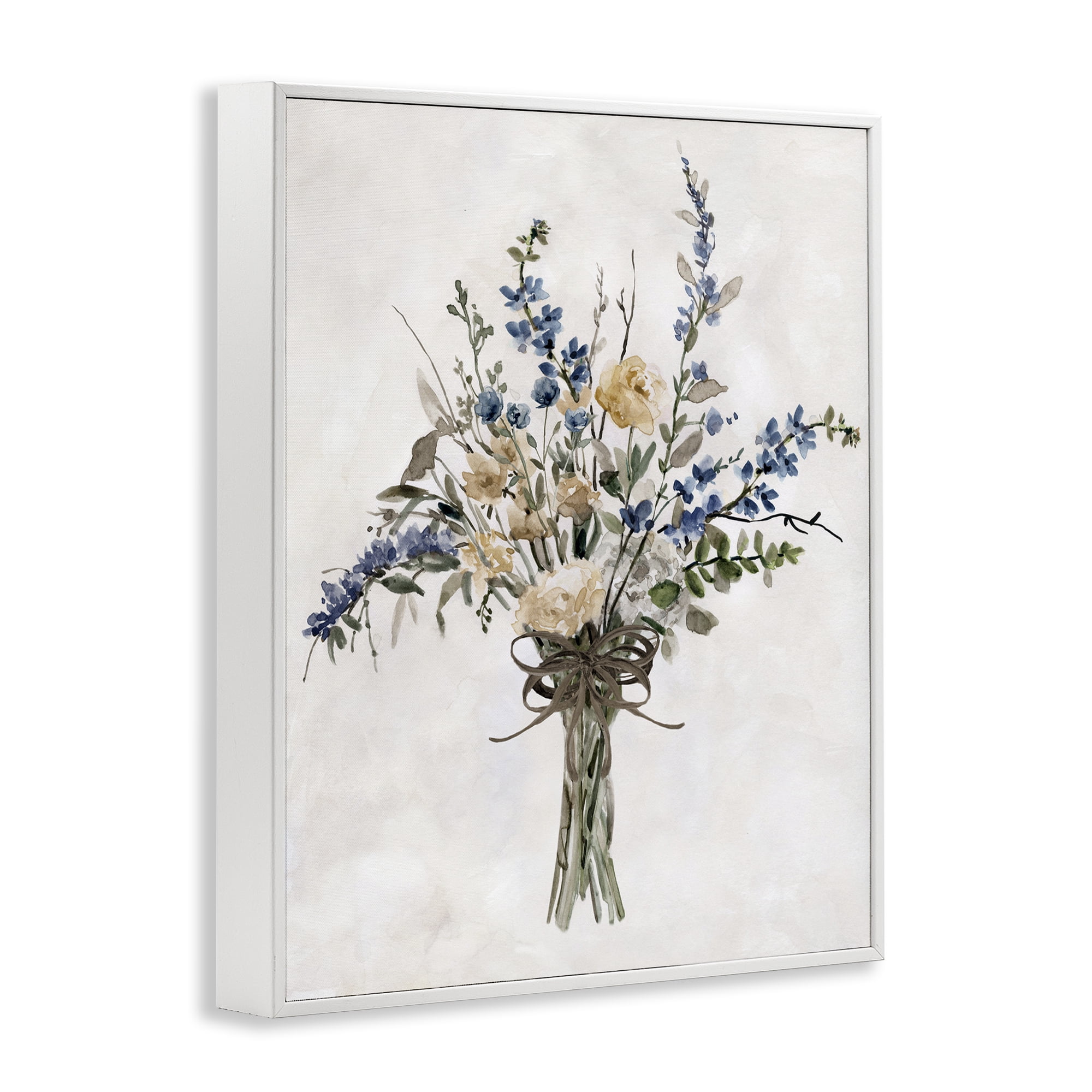 Stupell Industries Subdued Flower Bushel White Framed Giclee Art, design by Carol Robinson
