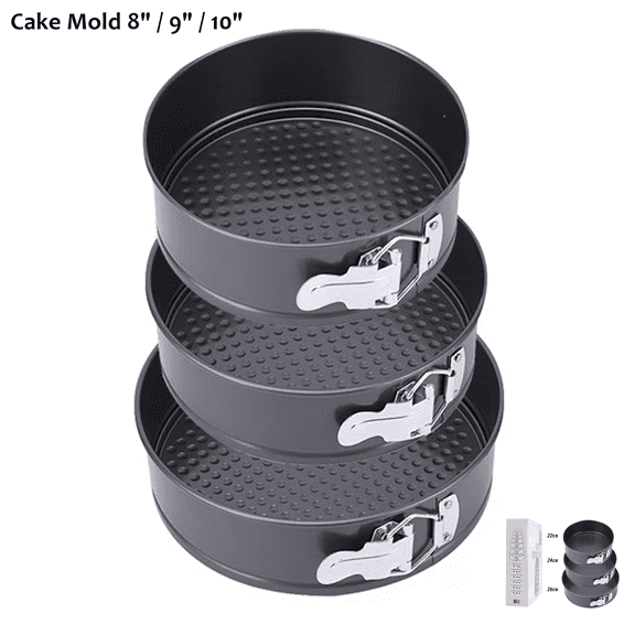 Prichor 9 Inch Non-stick Cheesecake Pan Springform Pan with Removable Bottom/Leakproof - Black 3pcs