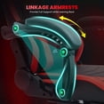 thumbnail image 5 of JONPONY Big and Tall 500LBS Gaming Chair, Ergonomic High Back Gamer Chair with Footrest Lumbar Support, PU Leather Office Computer Chair for Long Sitting, Red, 5 of 9