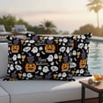 thumbnail image 4 of Black Halloween Outdoor Waterproof Pillow Covers, Pumpkins Cat Ghost Bat Decorative Rectangle Throw Pillowcase Sofa Cushion Sham for Patio/Couch/Chair, 20"x12" 2 Pack, 4 of 8